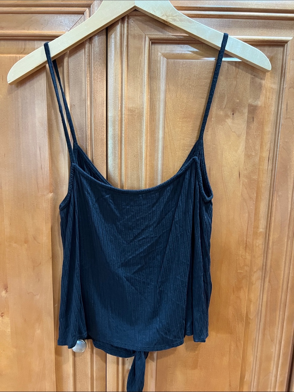 Lulu's Black Ribbed Spaghetti Strap Tank - Picture 5 of 6